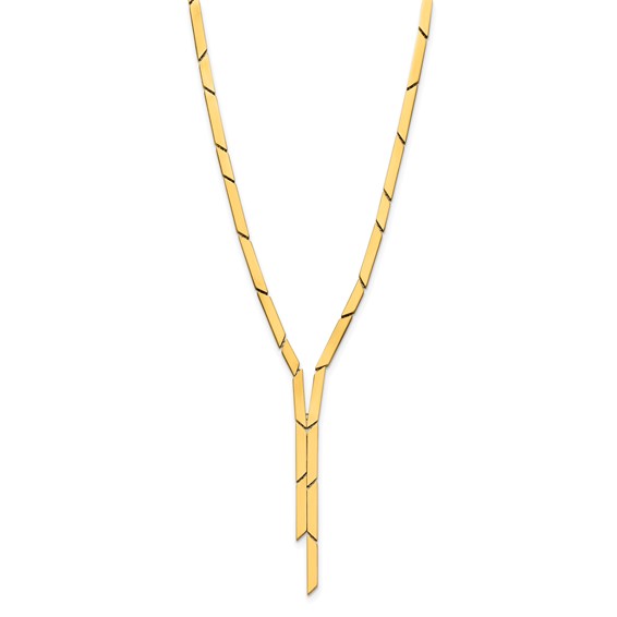 Herco 14K Polished Geometric Mother of Pearl Drop Necklace