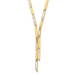 Herco 14K Polished Geometric Mother of Pearl Drop Necklace