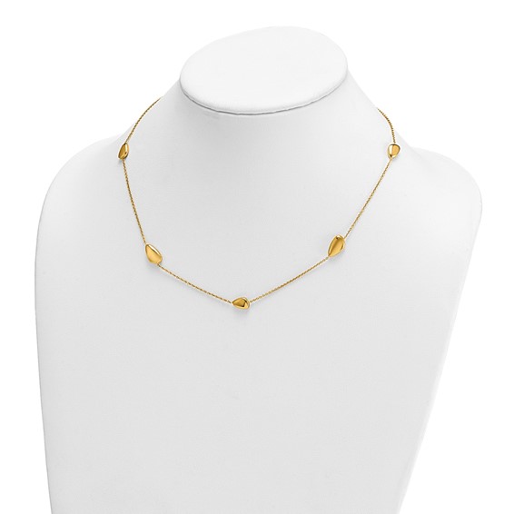 Herco 14K Polished Contemporary Station 16 Inch with 2 Inch Extension Necklace