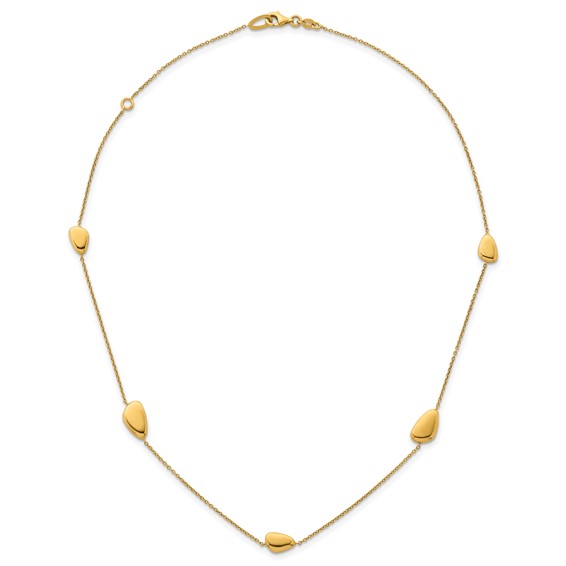 Herco 14K Polished Contemporary Station 16 Inch with 2 Inch Extension Necklace