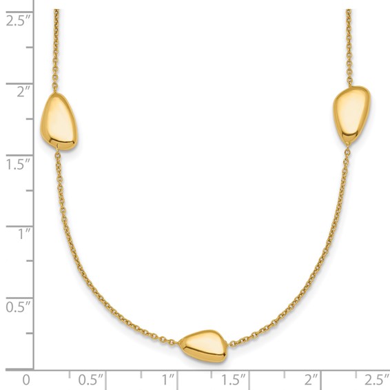 Herco 14K Polished Contemporary Station 16 Inch with 2 Inch Extension Necklace