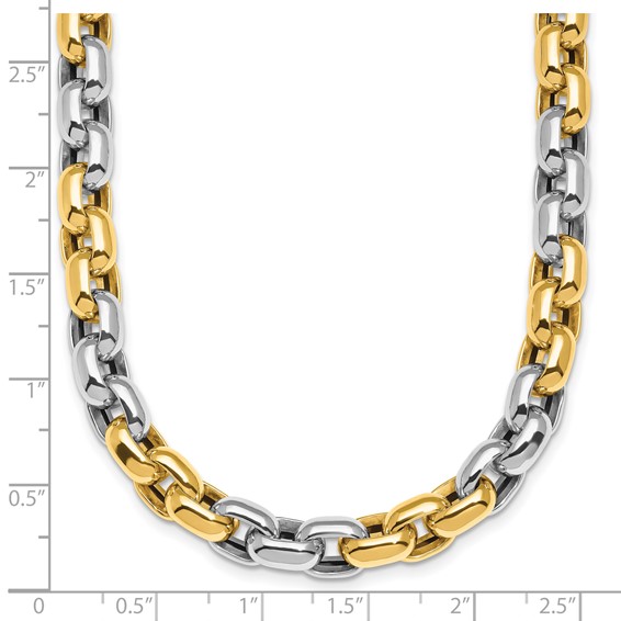 Herco 14K Two-tone Polished 8mm Cable Chain Necklace