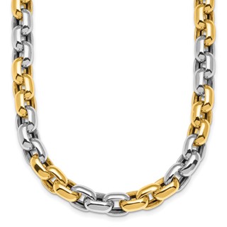 Herco 14K Two-tone Polished 8mm Cable Chain Necklace