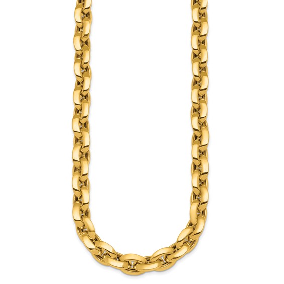 Herco 14K Polished Knife Edge 11.5mm Cable Link Necklace