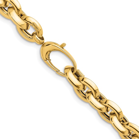 Herco 14K Polished Knife Edge 11.5mm Cable Link Necklace