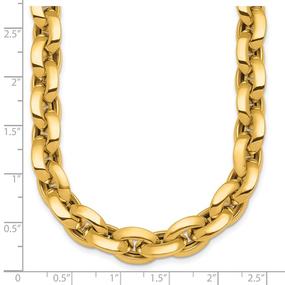 Herco 14K Polished Knife Edge 11.5mm Cable Link Necklace