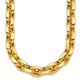 Herco 14K Polished Knife Edge 11.5mm Cable Link Necklace