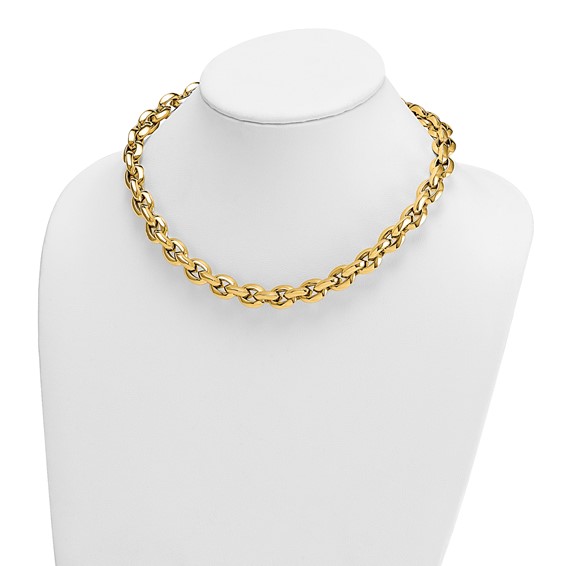 Herco 14K Polished Knife Edge 11.5mm Cable Link Necklace