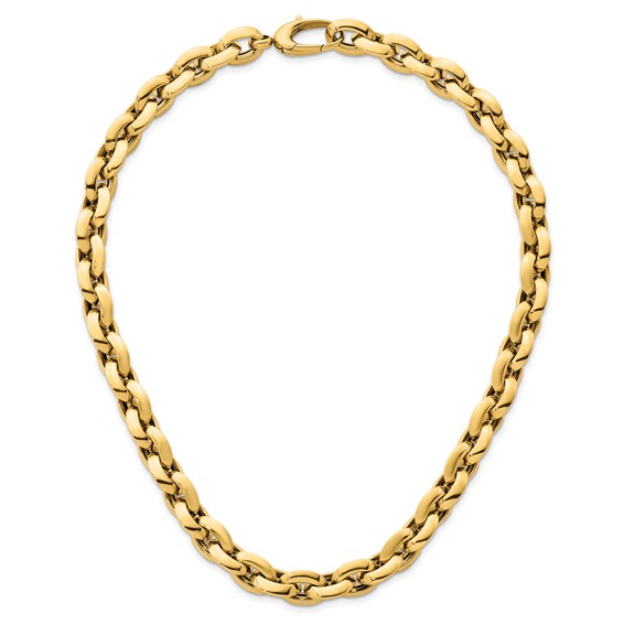 Herco 14K Polished Knife Edge 11.5mm Cable Link Necklace