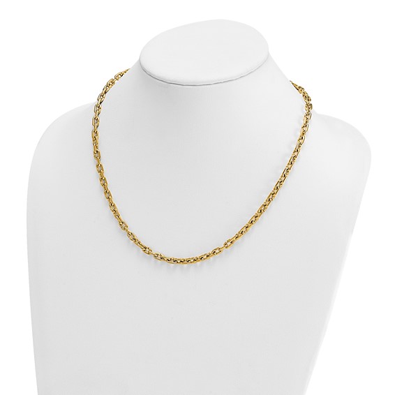Herco 14K Polished Fancy 4.8mm Notched Cable Chain Necklace