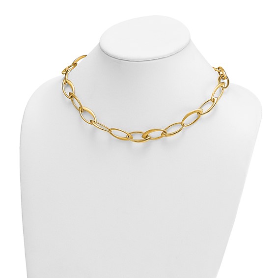 Herco 14K Polished and Satin Fancy Link Necklace