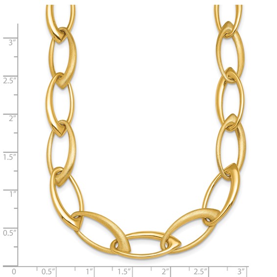 Herco 14K Polished and Satin Fancy Link Necklace