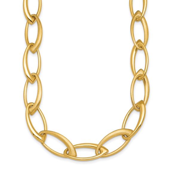 Herco 14K Polished and Satin Fancy Link Necklace