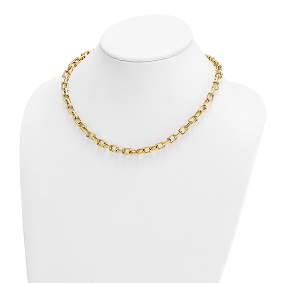Herco 14K Polished Fancy Rectangular Link Necklace