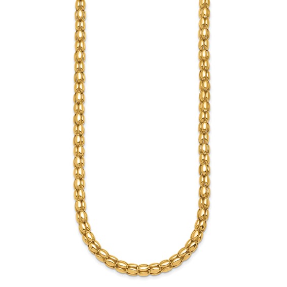 Herco 14K Polished Fancy Oval Barrel Link Necklace