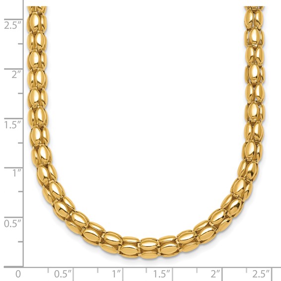 Herco 14K Polished Fancy Oval Barrel Link Necklace
