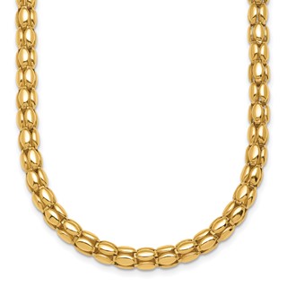 Herco 14K Polished Fancy Oval Barrel Link Necklace