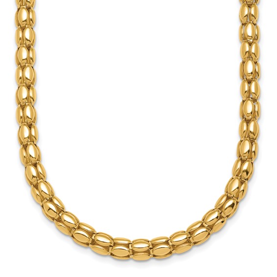Herco 14K Polished Fancy Oval Barrel Link Necklace
