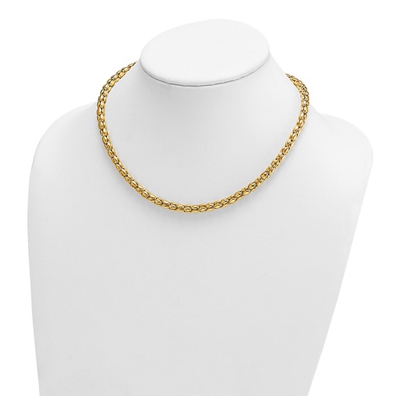Herco 14K Polished Fancy Oval Barrel Link Necklace