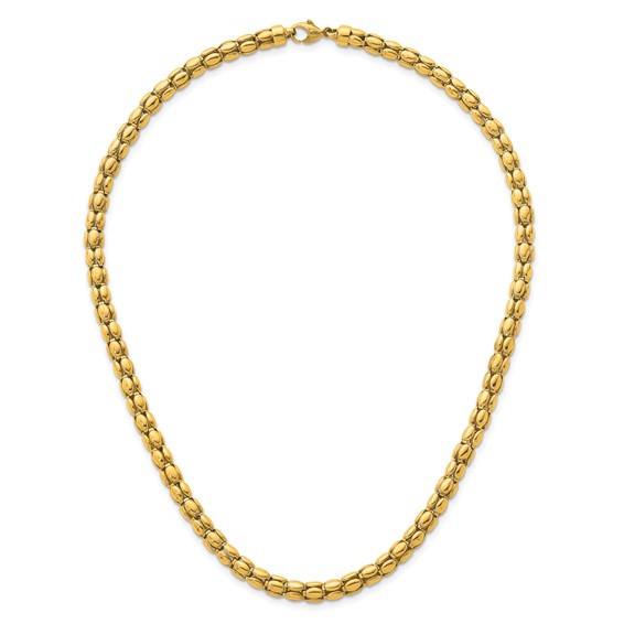 Herco 14K Polished Fancy Oval Barrel Link Necklace