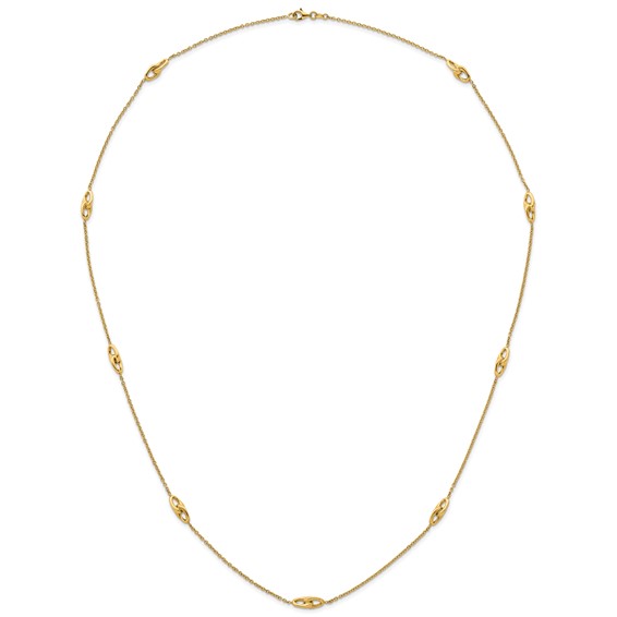 Herco 14K Polished Double Link Station Necklace