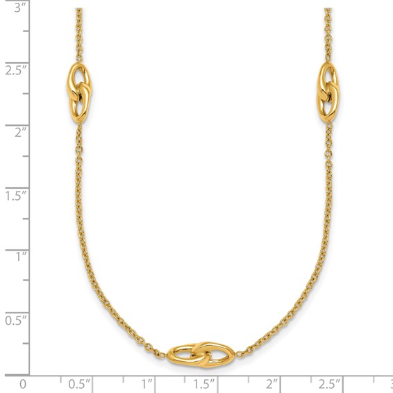 Herco 14K Polished Double Link Station Necklace