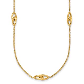 Herco 14K Polished Double Link Station Necklace