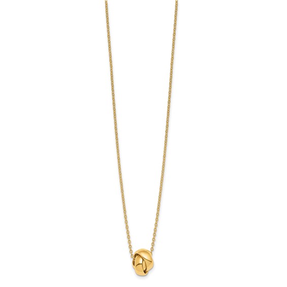 Herco 14K Polished Love Knot with 2 Inch Extension Necklace