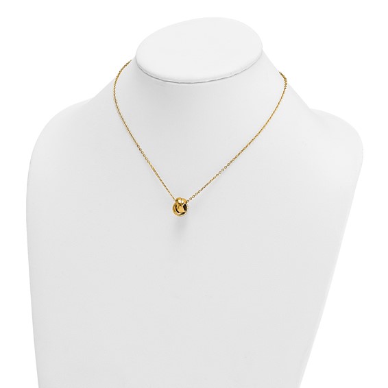 Herco 14K Polished Love Knot with 2 Inch Extension Necklace