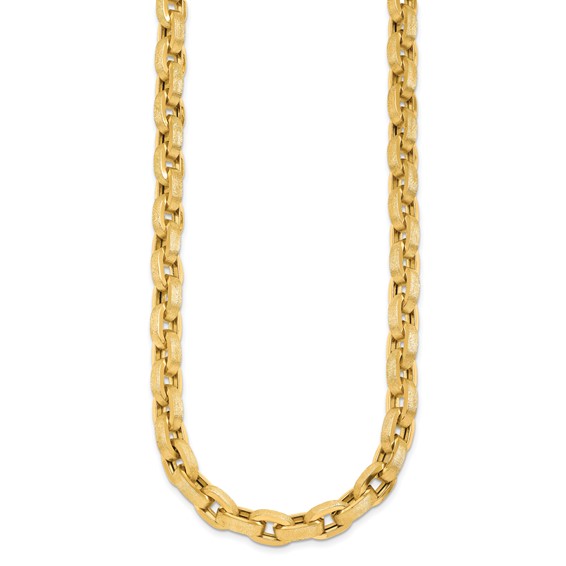 Herco Gold Polished and Brushed Fancy Cable Link Necklaces