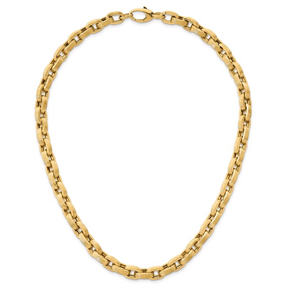 Herco Gold Polished and Brushed Fancy Cable Link Necklaces