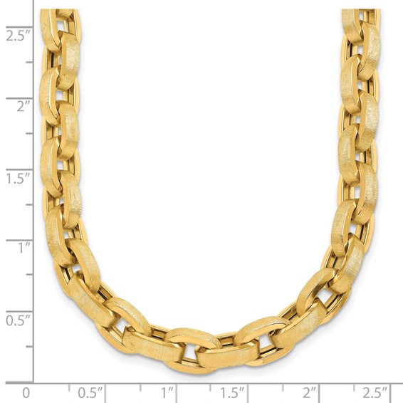 Herco Gold Polished and Brushed Fancy Cable Link Necklaces