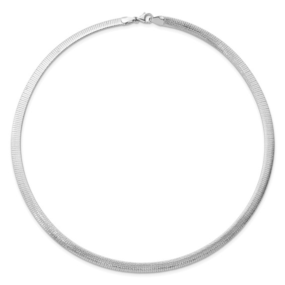 Herco 14K w/Rhod. Polished/Satin 6mm Reversible Solid Omega Necklace