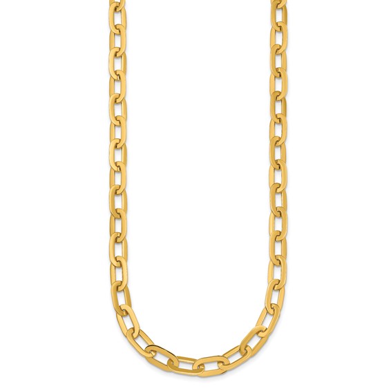 Herco 14K Polished Flat Solid Oval Link Necklace