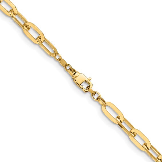 Herco 14K Polished Flat Solid Oval Link Necklace