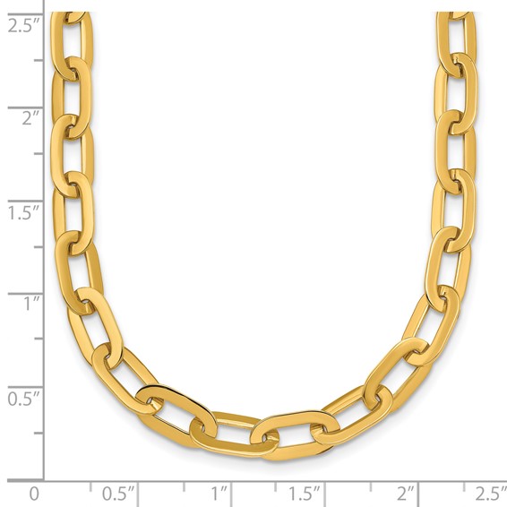 Herco 14K Polished Flat Solid Oval Link Necklace
