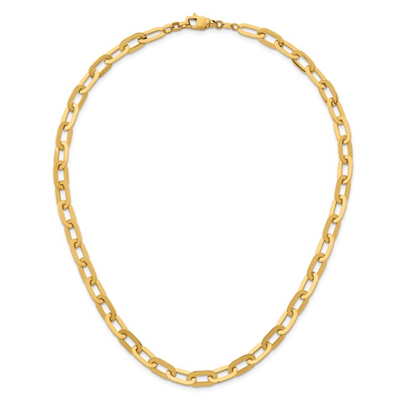 Herco 14K Polished Flat Solid Oval Link Necklace
