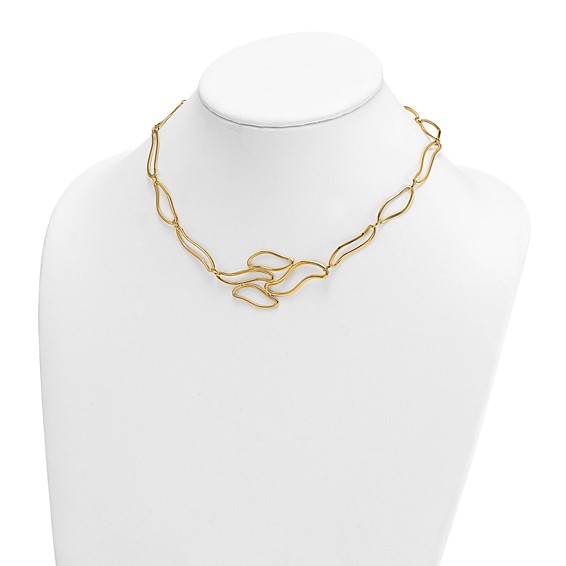 Herco 14K Polished Solid Fancy Contemporary Link with 2.5 Inch Extension Necklace