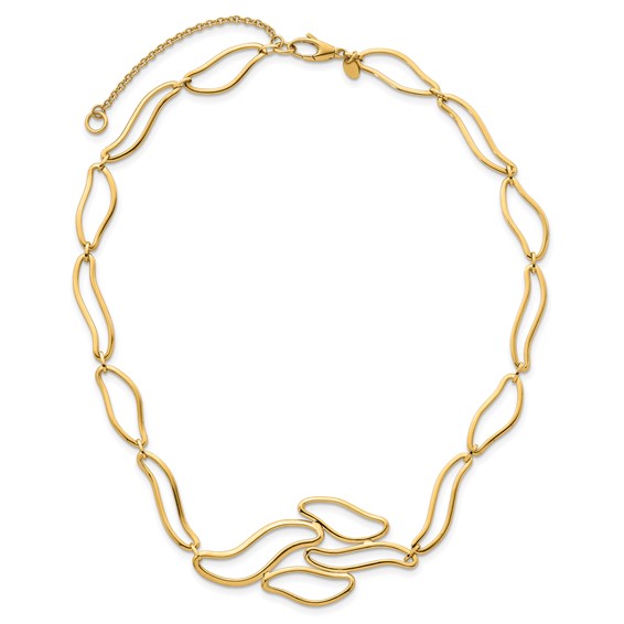Herco 14K Polished Solid Fancy Contemporary Link with 2.5 Inch Extension Necklace