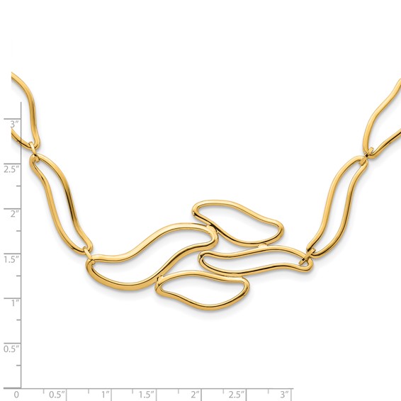 Herco 14K Polished Solid Fancy Contemporary Link with 2.5 Inch Extension Necklace