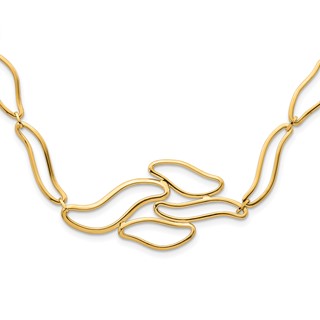 Herco 14K Polished Solid Fancy Contemporary Link with 2.5 Inch Extension Necklace