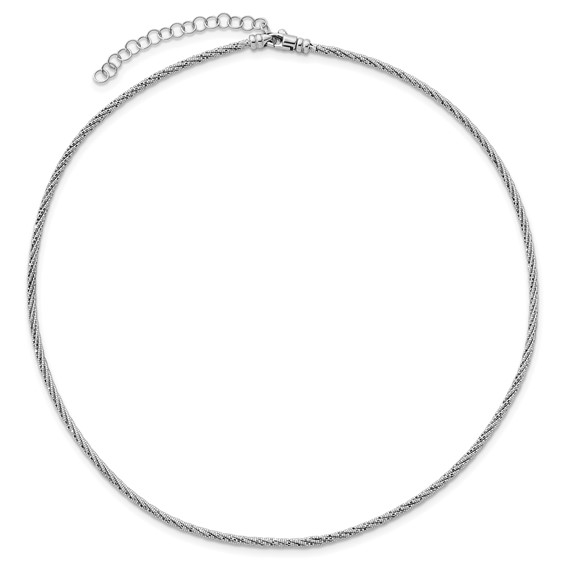 Herco 14K Polished Diamond-cut Twisted Wire w/ 1in Ext. Necklaces