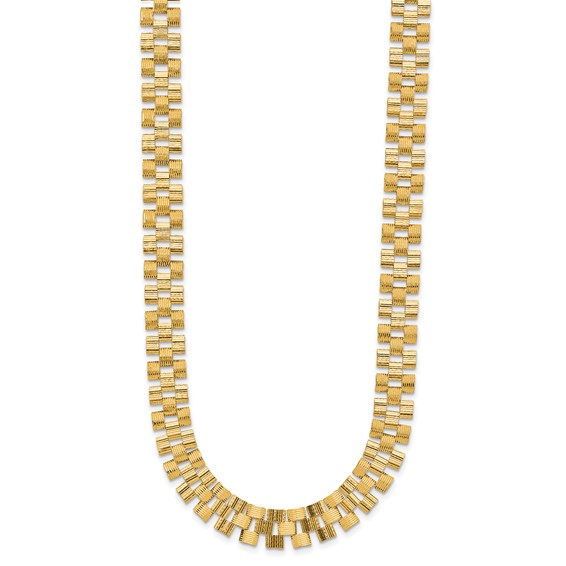 Herco Polished and Grooved Fancy Link Necklaces