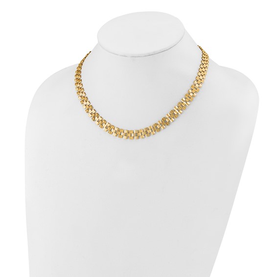 Herco Polished and Grooved Fancy Link Necklaces