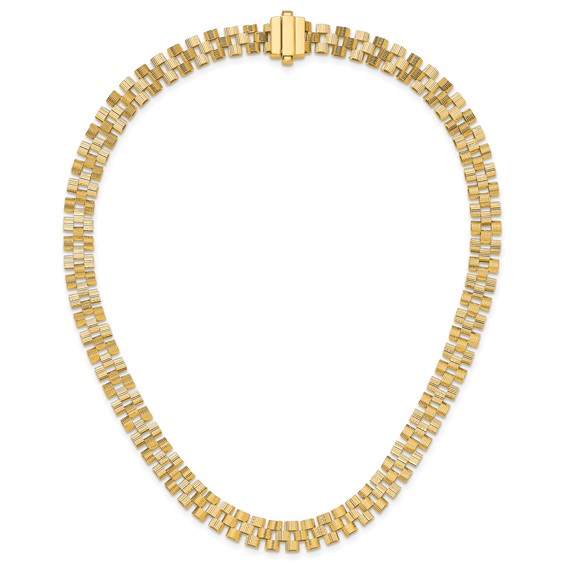 Herco Polished and Grooved Fancy Link Necklaces