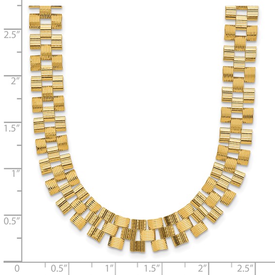 Herco Polished and Grooved Fancy Link Necklaces