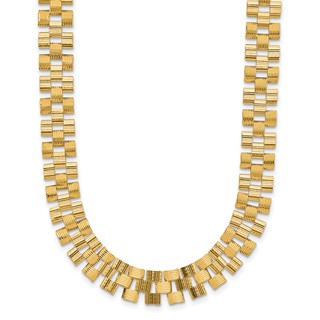 Herco Polished and Grooved Fancy Link Necklaces