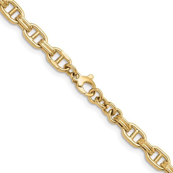 Herco 14K Polished 8.0mm Fancy Anchor Link with .5 Inch Extension Necklace