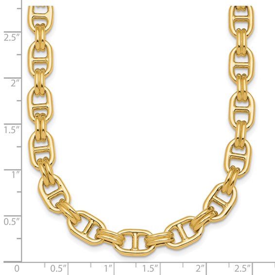 Herco 14K Polished 8.0mm Fancy Anchor Link with .5 Inch Extension Necklace