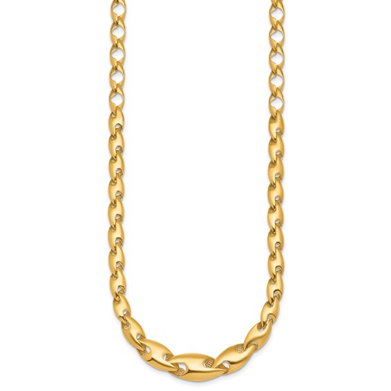 Herco 14K Polished Fancy Graduated Link with 2 Inch Extension Necklace